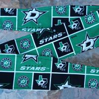 3” wide Dallas Stars head band, self tie, hair wrap, headband, hockey, pin up style, scarf, retro style, rockabilly, handmade