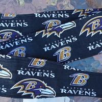 3” wide Baltimore Ravens headband, self tie, hair tie, hair wrap, pin up style, scarf, rockabilly style, handmade