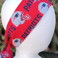 3” wide New England Patriots headband, hair tie, hair wrap, pin up style, self tie, scarf, rockabilly style, handmade