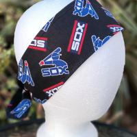 3” Wide Chicago White Sox Throwback Headband, self tie, hair wrap, pin up, hair tie, head wrap, retro style, rockabilly, top knot, handmade