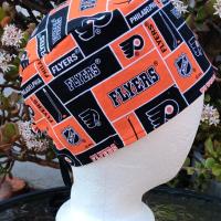 Toggle Cord Lock Reversible Philadelphia Phillies / Flyers scrub cap, adjustable, for nurse, dentist, technician, food service, handmade