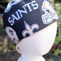 Toggle Cord Lock Reversible New Orleans Saints / LSU scrub cap, adjustable, for nurse, dentist, technician, food service, handmade