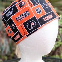 Toggle Cord Lock Reversible Philadelphia Eagles / Flyers scrub cap, adjustable, for nurse, dentist, technician, food service, handmade