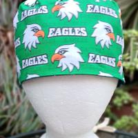 Toggle Closure Philadelphia Eagles scrub cap, kelly green & midnight green, adjustable, toggle cord lock, nurse, Phillly, handmade