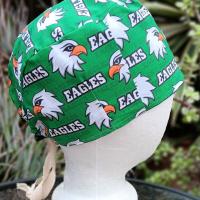 Toggle Closure Philadelphia Eagles scrub cap, kelly green & midnight green, adjustable, toggle cord lock, nurse, Phillly, handmade