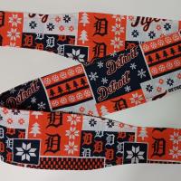 3” Wide Detroit Tigers headband, self-tie, Christmas winter theme, handmade, hair tie, scarf, pin up style, hair wrap, retro style, Old English D