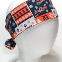 3” Wide Detroit Tigers headband, self-tie, Christmas winter theme, handmade, hair tie, scarf, pin up style, hair wrap, retro style, Old English D