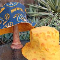 Milwaukee Brewers / Cheese Bucket Hat, Reversible, Sizes S-XXL, Cheesehead, Wisconsin, handmade, fishing hat, ponytail hat, floppy hat, adults or older children