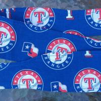 3” wide Texas Rangers headband, self tie, pin up style, scarf, retro style, bandana, rockabilly, baseball, handmade