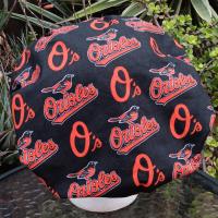 Bouffant Reversible Baltimore Orioles / Ravens scrub cap, adjustable, nurse, technician, doctor, food service, handmade