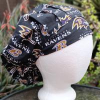 Bouffant Reversible Baltimore Orioles / Ravens scrub cap, adjustable, nurse, technician, doctor, food service, handmade