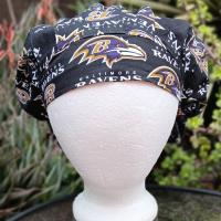 Bouffant Reversible Baltimore Orioles / Ravens scrub cap, adjustable, nurse, technician, doctor, food service, handmade