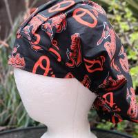 Bouffant Reversible Baltimore Orioles / Ravens scrub cap, adjustable, nurse, technician, doctor, food service, handmade
