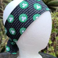 3” W Boston Celtics headband, self tie, hair wrap, pin up style, scarf, retro style, rockabilly, handmade