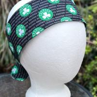 3” W Boston Celtics headband, self tie, hair wrap, pin up style, scarf, retro style, rockabilly, handmade