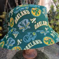 Swingin’ A’s Bucket Hat, Reversible, Unisex Sizes up to 4XL, Cotton, Handmade, Oakland Athletics, Oakland A's bucket hat, adults or older children