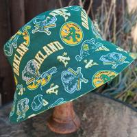 Swingin’ A’s Bucket Hat, Reversible, Unisex Sizes up to 4XL, Cotton, Handmade, Oakland Athletics, Oakland A's bucket hat, adults or older children