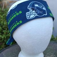 3” wide Seattle Seahawks headband, hand made, self tie, pin up style, head scarf, retro style, hat band, hat scarf