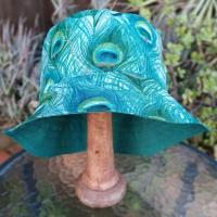 Peacock Feathers Bucket Hat, Unisex Sizes up to 4XL, Sun Hat, Floppy Hat, Summer Hat, Ponytail Hat