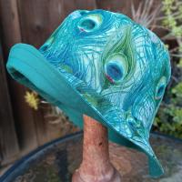 Peacock Feathers Bucket Hat, Unisex Sizes up to 4XL, Sun Hat, Floppy Hat, Summer Hat, Ponytail Hat