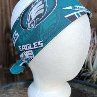 3” wide Philadelphia Eagles headband, self tie, hair wrap, hair tie, pin up, scarf, bandana