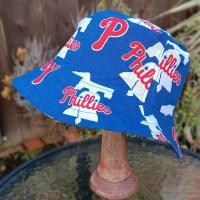 Philadelphia Phillies Bucket Hat, Handmade, Reversible to Blue, Unisex Sizes up to 4XL, fishing hat, ponytail hat, sun hat, floppy hat
