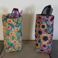 Sunflowers Upright Eyeglasses Holder, Handmade, Glasses Stand, Eyeglass Cup, Weighted Fabric Eyeglass Keeper, Floral Glasses Case
