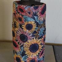 Sunflowers Upright Eyeglasses Holder, Handmade, Glasses Stand, Eyeglass Cup, Weighted Fabric Eyeglass Keeper, Floral Glasses Case