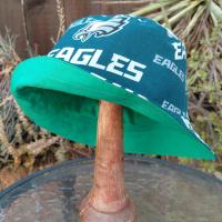Philadelphia Eagles Bucket Hat, Reversible to Kelly Green, Sizes up to 4XL, Unisex, Handmade, fishing hat, sun hat, floppy hat, ponytail hat