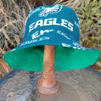 Philadelphia Eagles Bucket Hat, Reversible to Kelly Green, Sizes up to 4XL, Unisex, Handmade, fishing hat, sun hat, floppy hat, ponytail hat