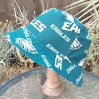Philadelphia Eagles Bucket Hat, Reversible to Kelly Green, Sizes up to 4XL, Unisex, Handmade, fishing hat, sun hat, floppy hat, ponytail hat