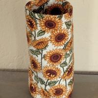 Sunflowers Upright Eyeglasses Holder, Glasses Stand, Eyeglasses Cup, Weighted Fabric Eyeglass Keeper, Floral Glasses Case, Handmade