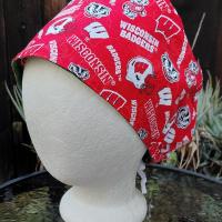 Euro Style Reversible Green Bay Packers / Badgers scrub cap, handmade, adjustable with toggle, for nurse, dentist, technician, food service