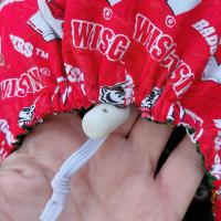 Euro Style Reversible Green Bay Packers / Badgers scrub cap, handmade, adjustable with toggle, for nurse, dentist, technician, food service