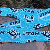 3” Wide Utah Mammoth Headband, handmade, self tie, hair wrap, pin up, hair tie, scarf, retro style, hockey