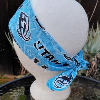 3” Wide Utah Mammoth Headband, handmade, self tie, hair wrap, pin up, hair tie, scarf, retro style, hockey