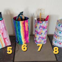 Rainbow Upright Eyeglasses Holder, Bright Colors Glasses Stand, Multicolored Weighted Fabric Eyeglasses Case