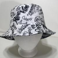 Garden Theme Bucket Hat, Black & White, Reversible Gardening Hat, Sizes up to 4XL, Cotton, Gift for Gardener, Farmers' Market Vegetables, adults or older children