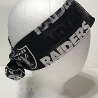 3” wide Las Vegas Raiders hair tie, red, hair wrap, headband, pin up, self tie, scarf, neckerchief, retro, rockabilly