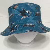 San Jose Sharks Bucket Hat, Reversible, Hockey, Sizes S-XXL, summer hat, fishing hat, sun hat, floppy hat, handmade