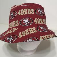 Front view, view, 49ers bucket hat, red
