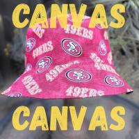 San Francisco 49ers Bucket Hat, CANVAS, Handmade, Red, Reversible, Unisex Sizes up to 4XL, summer fishing hat, sun hat, floppy hat, adults or children