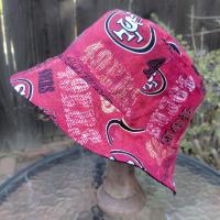 San Francisco 49ers Bucket Hat, Handmade, Distressed Style Print, Reversible, Unisex Sizes up to 4XL, summer fishing hat, sun hat, floppy hat, adults or children