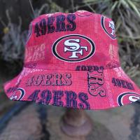 San Francisco 49ers Bucket Hat, Handmade, Distressed Style Print, Reversible, Unisex Sizes up to 4XL, summer fishing hat, sun hat, floppy hat, adults or children
