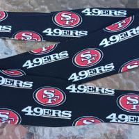 3” Wide San Francisco 49ers headband, handmade, Niners bandana, pin up style hair tie, retro style, rockabilly, head scarf, red or black