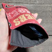 49er Eyeglasses Sleeve, SF 49er Glasses Case, Soft Glasses Case, Canvas Glasses Pouch, Red, Gold and Black