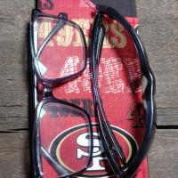 49er Eyeglasses Sleeve, SF 49er Glasses Case, Soft Glasses Case, Canvas Glasses Pouch, Red, Gold and Black