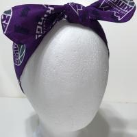 3” Wide Sacramento Kings hair tie, hair wrap, headband, pin up, self tie, scarf, neckerchief, retro, rockabilly, no wire