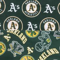 A's circle logo fabric on reverse of bucket hat