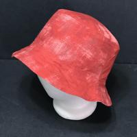 Reverse side of bucket hat, red Grunge fabric 